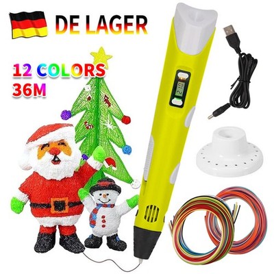 DIY Kinder 3D Stifte Set 3D Druckstift 36m 20Farben PLA Filament 3D Printing Pen