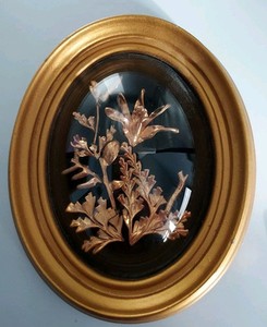 Flora Hawaii 24K Gold Dipped Hawaiian Fern & Dendrobium Orchid Bubble Frame 5"T