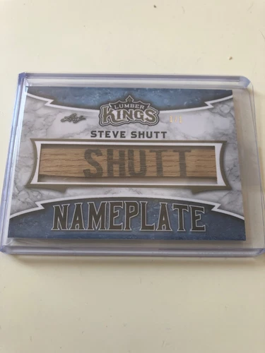 2019/20 LEAF LUMBER KINGS STEVE SHUTT GAME USED  NAMEPLATE #1/1 RARE