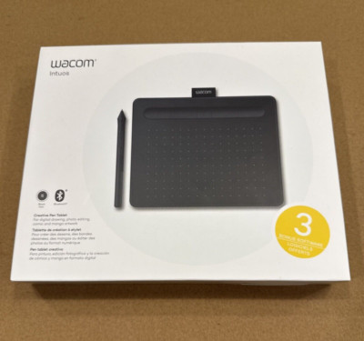 Wacom Intuos Small Bluetooth Graphics Drawing Tablet, Black, New Unopened!