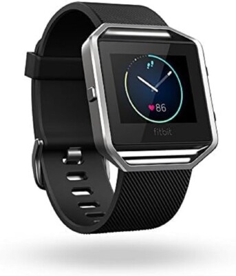 Fitbit Blaze Smart Fitness Watch w/ Time Display, Black, Silver, Small USED