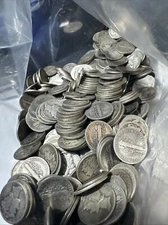 Mercury Dimes 1916-1945 , 90% Silver Coin Lot , Circulated, FIVE PIECES