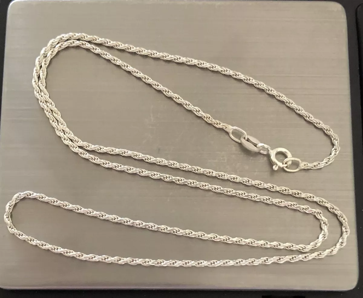 Signed 1805 AR Italian STERLING SILVER 925 1.5mm Wide Rope Chain