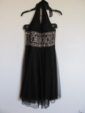 Adrianna Papell Evening Halter Dress-Beaded/Embroidery-Black -Size 12 fit Small