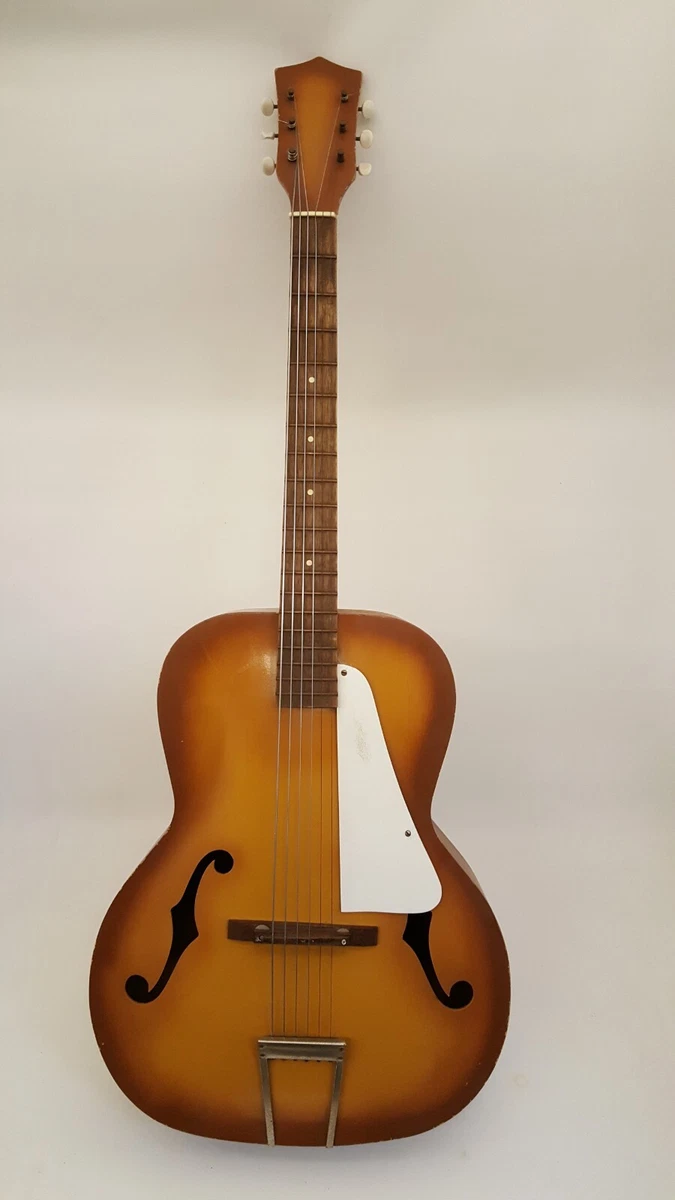 Vintage 50s Kay archtop blonde acoustic guitar Kluson Deluxe tuners hollow body