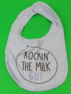 Baby Bib ROCKIN' THE MILK GUT Pale Blue