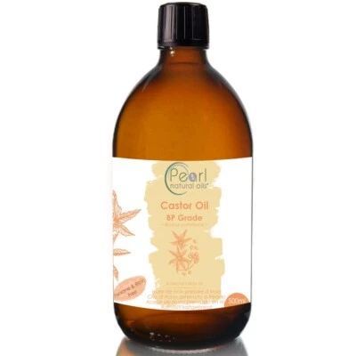 PEARL NATURAL OILS Castor Oil - 100% Pure & Cold Pressed Carrier, Massage & Aromatherapy Oil BP