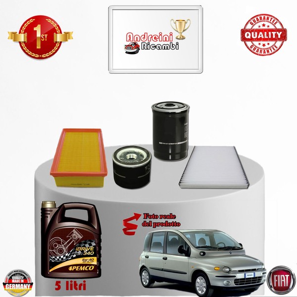 Inspektionskit Filter + ÖL Fiat Multipla I 1.9 JTD 81KW 110CV Von 2000-> 2002-image