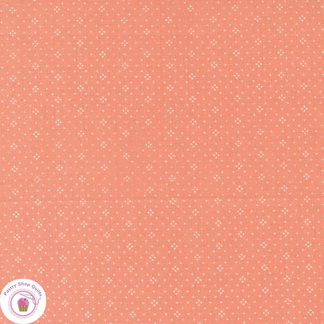 Moda EYELET 20488 68 Coral Orange Pindot Floral FIG TREE Quilt Fabric ...