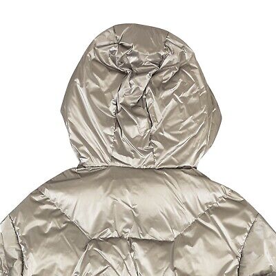 $1,875 Moncler Frele Metallic Silver Short Down Jacket Size 00