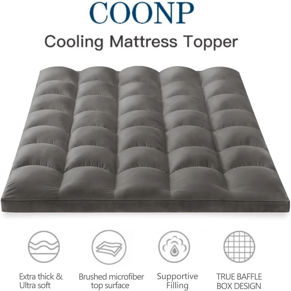 Full XL Mattress Topper, Extra Thick Pillowtop, Cooling Mattress Topper NEW
