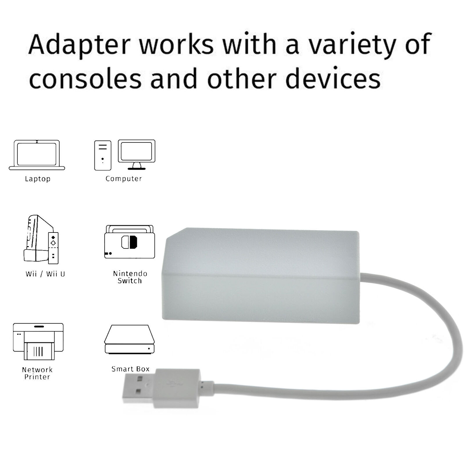 USB Internet Ethernet Network Adapter Cable For Nintendo /Wii Wii U | eBay