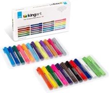 KingArt Studio Tempera Paint Sticks, Set of 24, Unique Colors 24 Piece