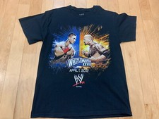 Wrestlemania 2012 The Rock John Cena Youth Boy T Shirt Size Medium EUC Black