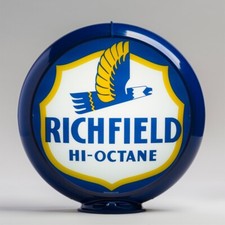 Richfield Hi-Octane 13.5" Gas Pump Globe w/ Dark Blue Plastic Body (G171)