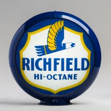 Richfield Hi-Octane 13.5" Gas Pump Globe w/ Dark Blue Plastic Body (G171)