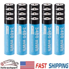 AA Li-ion Lithium ion Rechargeable Batteries 1.5V 3400mwh Battery + Case Box Lot