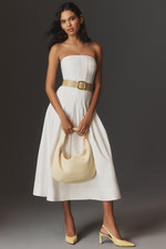 New Anthropologie Mare Mare Strapless Seamed A-Line Midi Dress LP $168 NWT