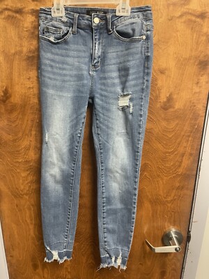 Judy Blue High-Waist Skinny Destroy Release Hem Women s Size 9X27 Zip Fly Jeans