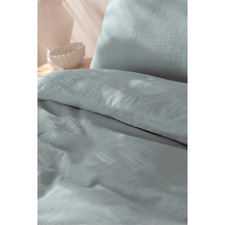 Plain Linen cotton Duvet Cover Pillowcase  set Natural Kingsize BNWT light  blue