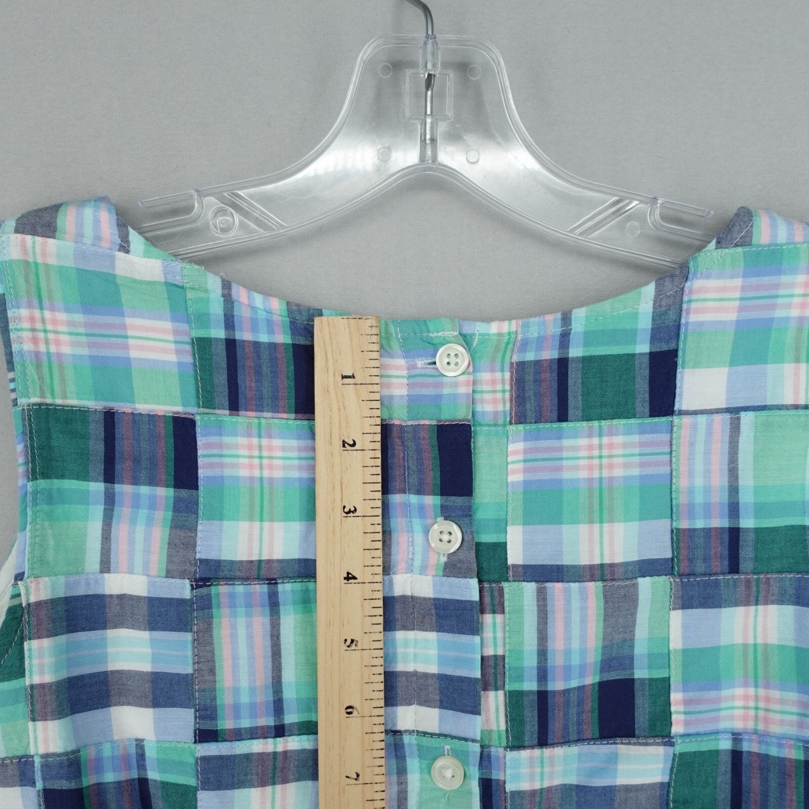 Talbots Patchwork Button Back Tank Top Womens XS … - image 6