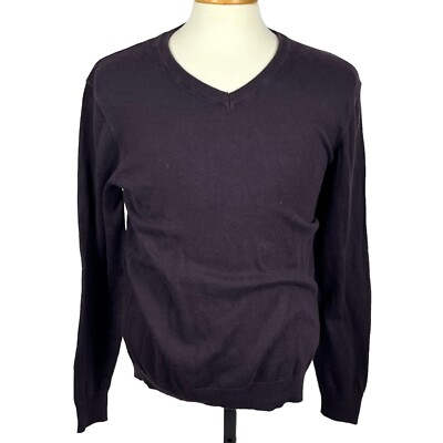 Old Navy Men's Purple Solid Long Sleeve Pullover V-Neck Sweater Size Medium 