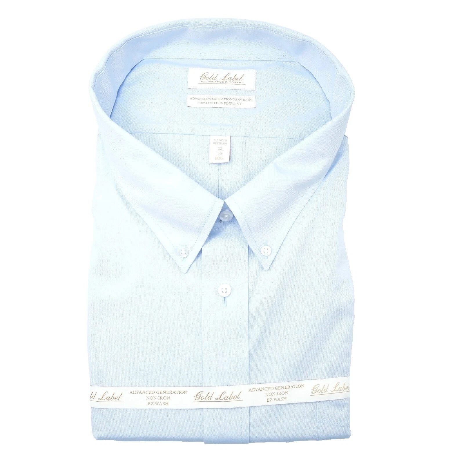 100% Cotton Big & Tall Dress Shirts for Men 22 Size