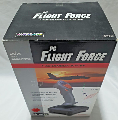 INTERACT SV-240 PC FLIGHT FORCE ANALOGUE JOYSTICK FOR IBM PCs AND COMPATIBLE NEW