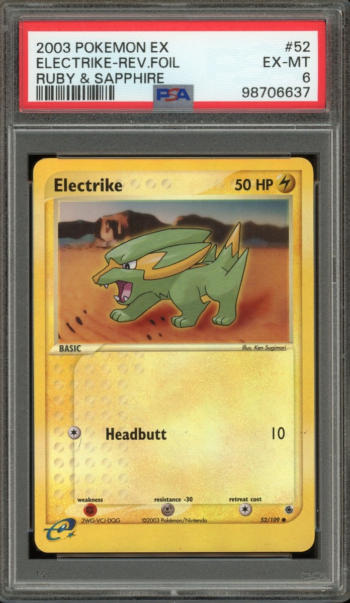 Pokemon Electrike EX Ruby & Sapphire Reverse Holo #52 PSA 6 | eBay