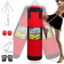Heavy Duty Punching Bag Training Gloves Set Boxing MMA Fitness Training Unfilled