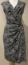 ANN TAYLOR Womens Black & White Side Tie Closure Dress - Sz Small