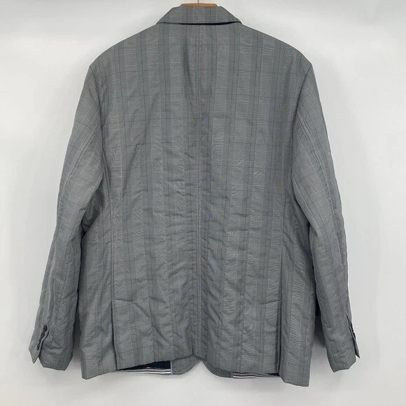JF J.Ferrar Slim Fit Glen Plaid Jacket Men’s XL Black White Plaid Performance - product detail image 9