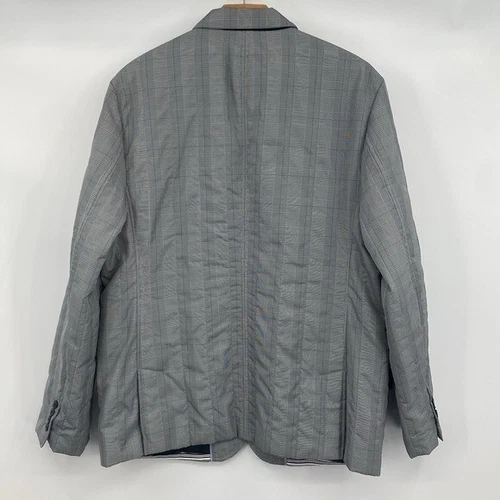 JF J.Ferrar Slim Fit Glen Plaid Jacket Men’s XL Black White Plaid Performance image 9