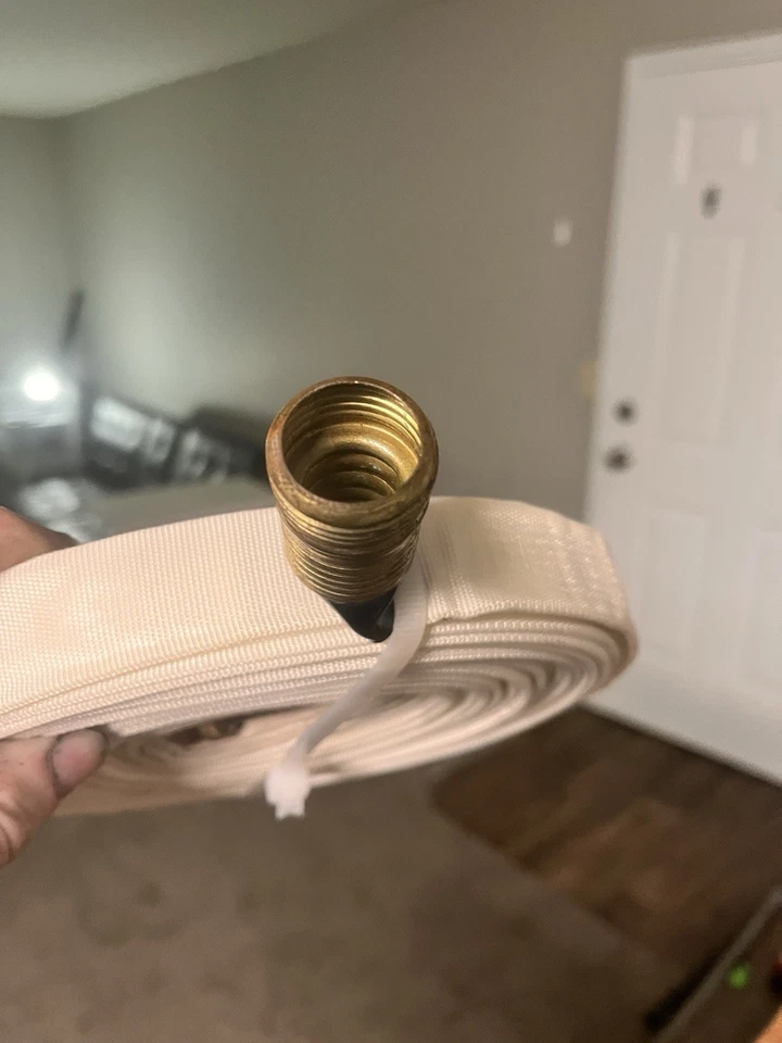 75 ft Fire Hose with Brass Red Head NH Couplers 1.75" – Made in the USA - Image 3 of 4