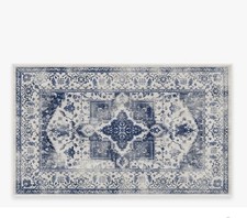 NEW Ruggable Kira Delft Blue washable rug cover and nonslip pad