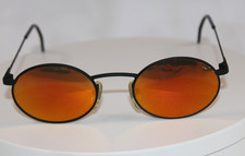 Bolle 5503 Vintage Oval Sunglasses Black metal France Classic READ description