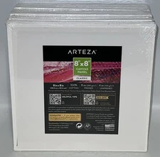 Lot Of 22 Arteza 8x8 Blank White Cotton Canvas Panels