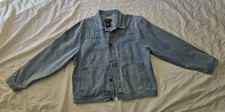 Chaqueta de mezclilla Cross Fire vintage para hombre grande azul Jean estilo camionero algodón