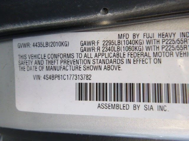 Grille Outback Fits 05-07 LEGACY 1216795 Foto 2 de 4