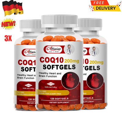 DE Coenzyme Q10 Kapseln hochdosiert - 200mg - 100% CoQ10 Ubiquinon 360PCS