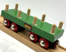 VTG 80's Loading Lumber / Log Wagon Car BRIO 33526 Wooden Railway GUC 