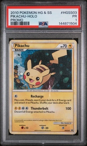 2010 POKEMON HEARTGOLD & SOULSILVER PROMO #HGSS03 PIKACHU-HOLO PSA 1