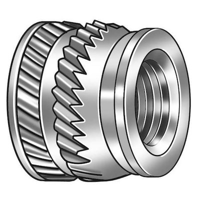 Zoro Select Th-M30-Sv-Pk100 Ultrasonic Insert, M3-0.50, 5/32 In L, 0.206 In