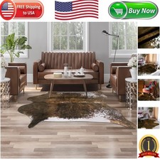 Versatile Cow Print Area Rug 4ft x 3ft - Irregular Shape, Ideal for Living Areas