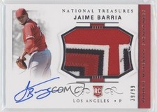 2018 National Treasures Rookie Materials Signatures 39/99 Jaime Barria Auto 6fs