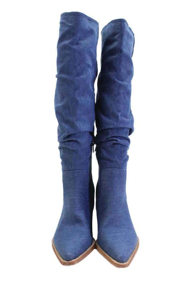 Botas de Vaquero Zodiac Mujer Denim Punta Hasta la Rodilla Azul Talla 7 Foto 2 de 4