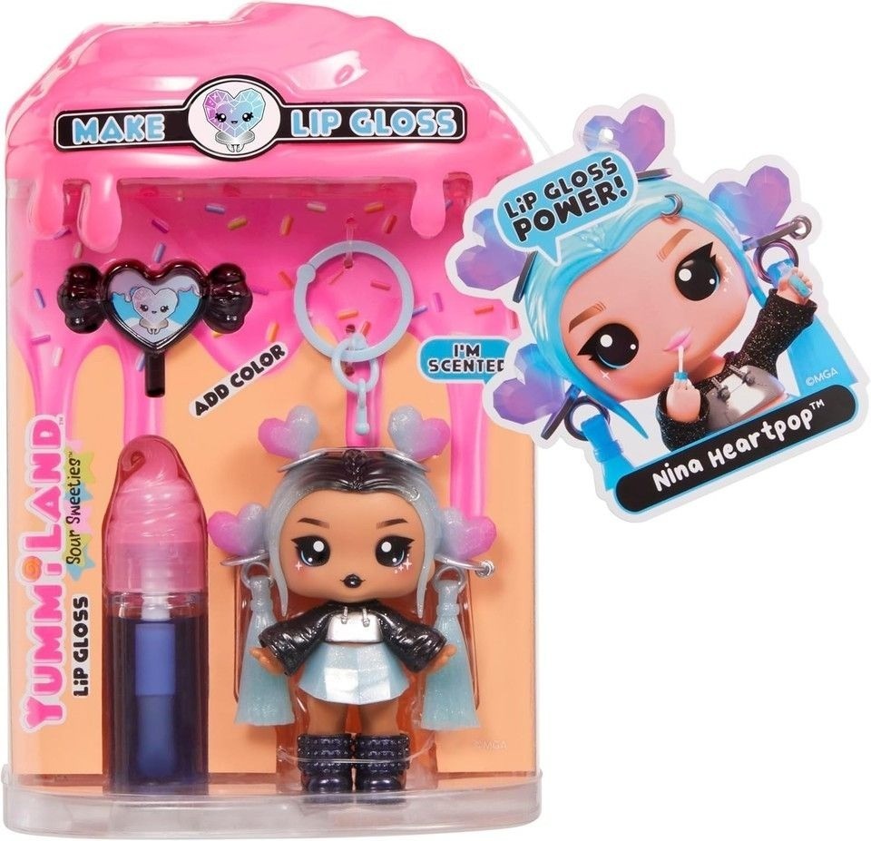 Yummi-Land Sour Sweeties Make Lip Gloss Set With Doll & Scented