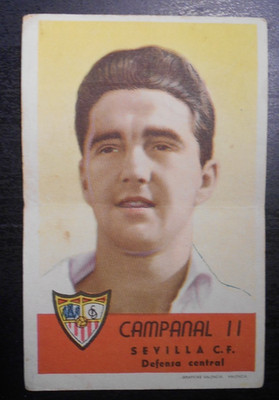Soccer  Card #69 Campanal II Sevilla C.F, Jugadores de Futbol ESPAÑA 1953-54