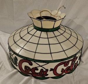 VTG 1960s70s Coca-Cola Faux Plastic Hanging Light Lamp Tiffany Style
