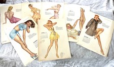7-Vintage Varga 1948 Esquire Pin-Up Calendar Pages 8 1/2